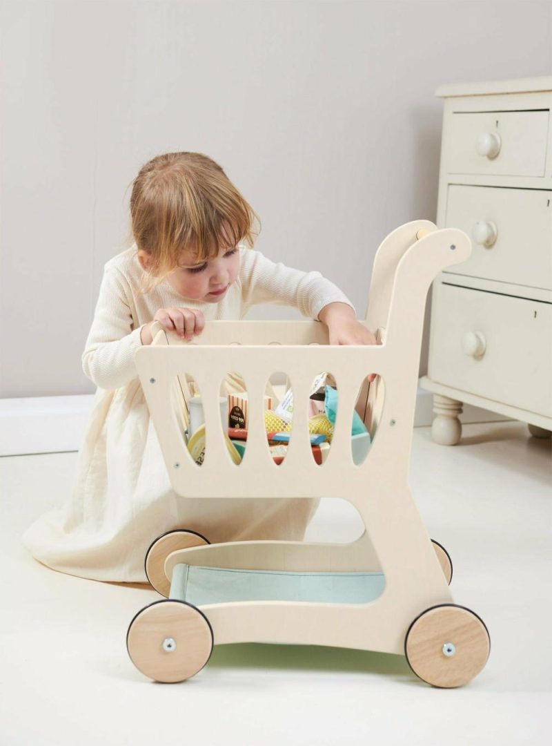 Pretend Play | Wooden Shopping Cart Pretend Play Pretend Play