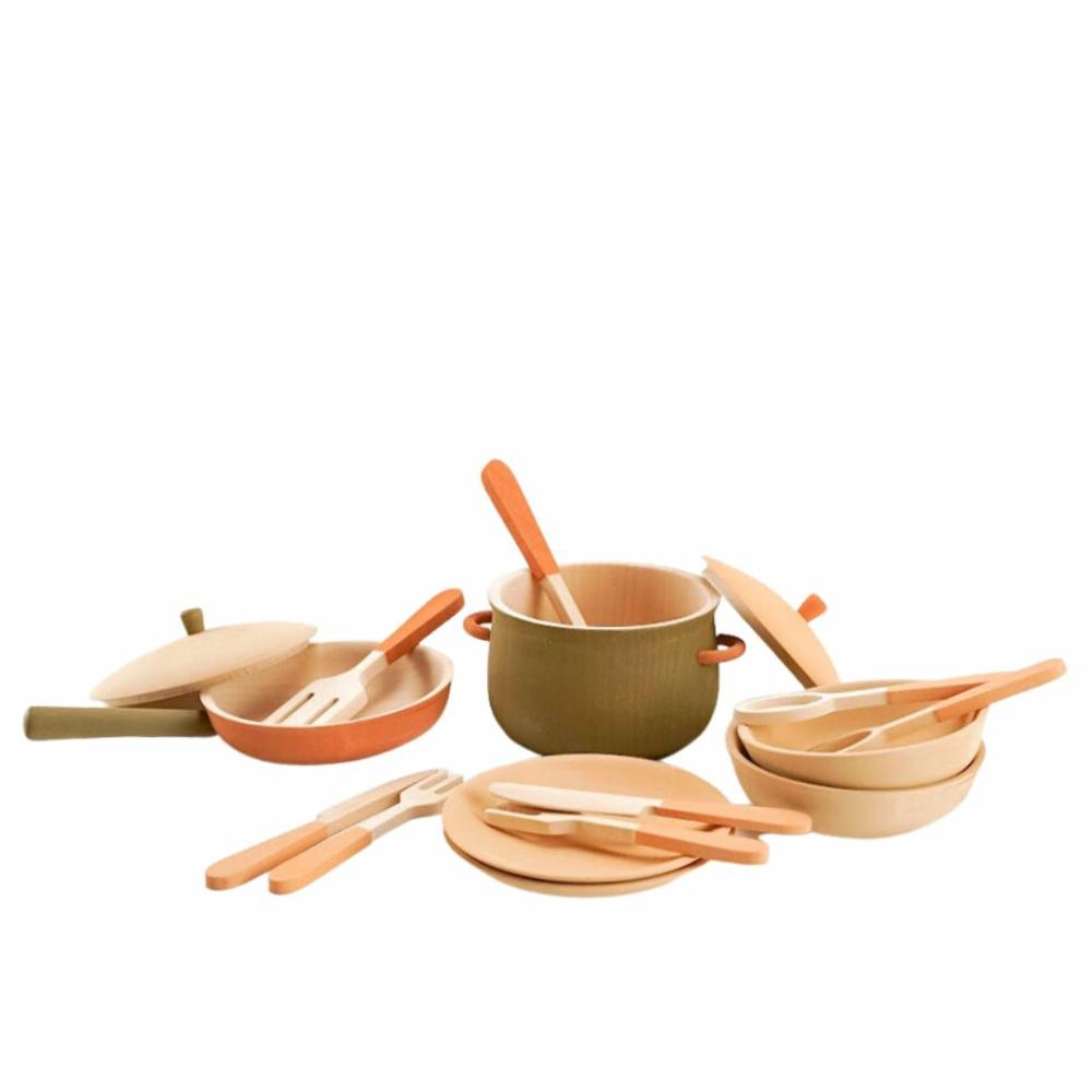 Pretend Play | Wooden Tableware Set – Herbal Palette Pretend Play Pretend Play