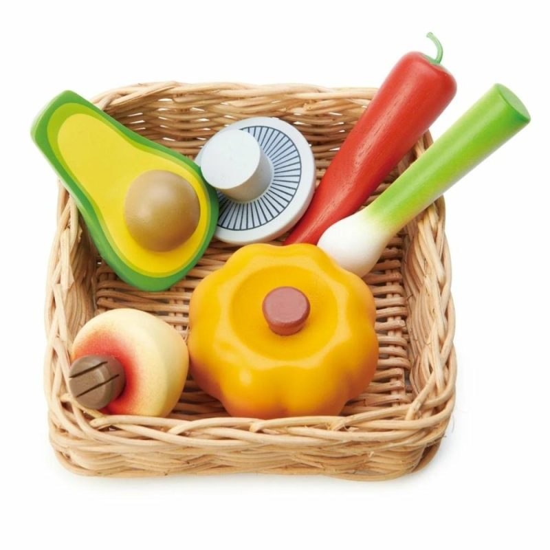 Pretend Play | Wooden Veggie Basket Pretend Play Pretend Play