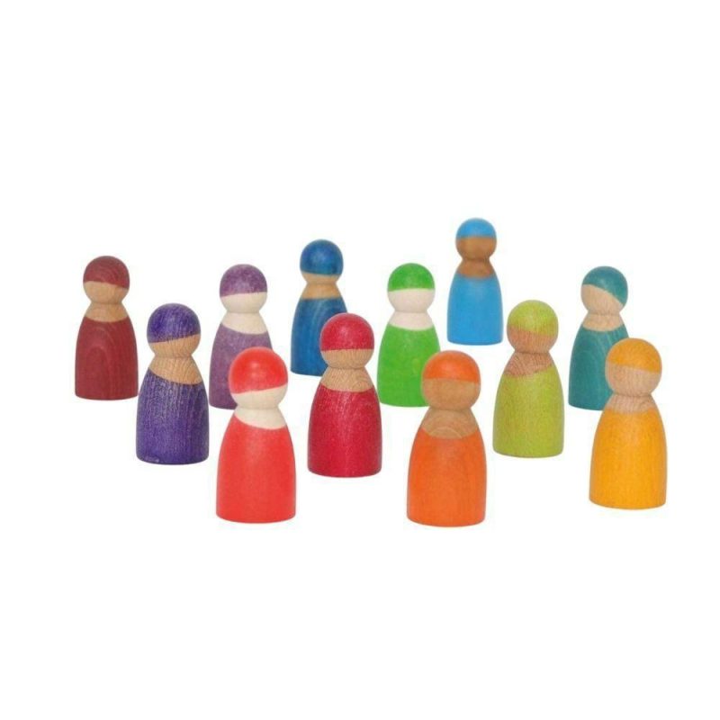 Waldorf Essentials | 12 Rainbow Wooden Peg Dolls Waldorf Essentials Waldorf Essentials