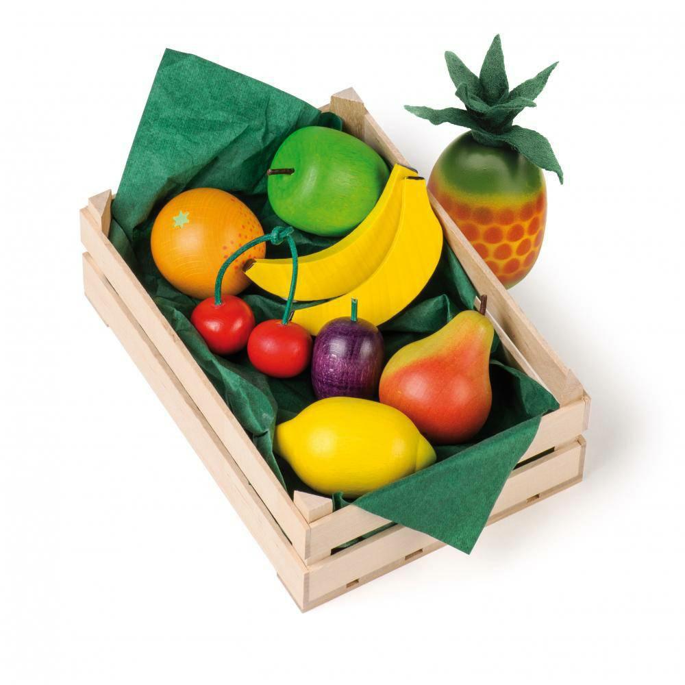 Waldorf Essentials | Assorted Wooden Fruit In Crate Waldorf Essentials Waldorf Essentials