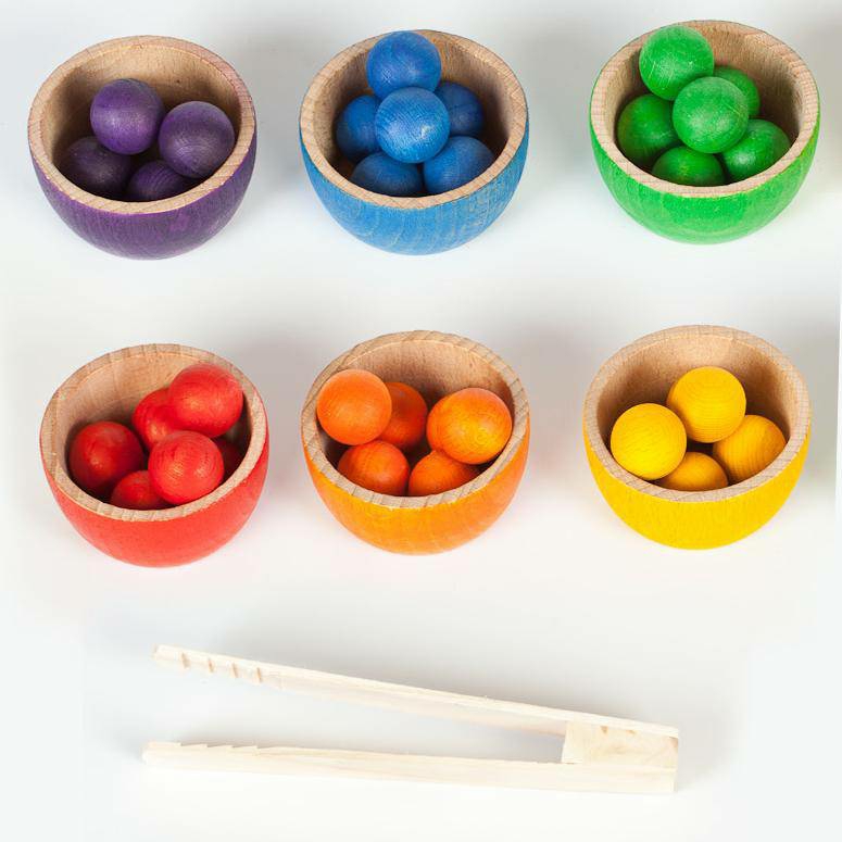 Waldorf Essentials | Bowl And Marbles Sorting Game Waldorf Essentials Waldorf Essentials