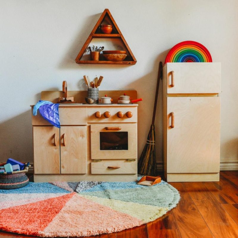 Waldorf Essentials | Classic Wooden Kitchen And Refrigerator Bundle Waldorf Essentials Waldorf Essentials