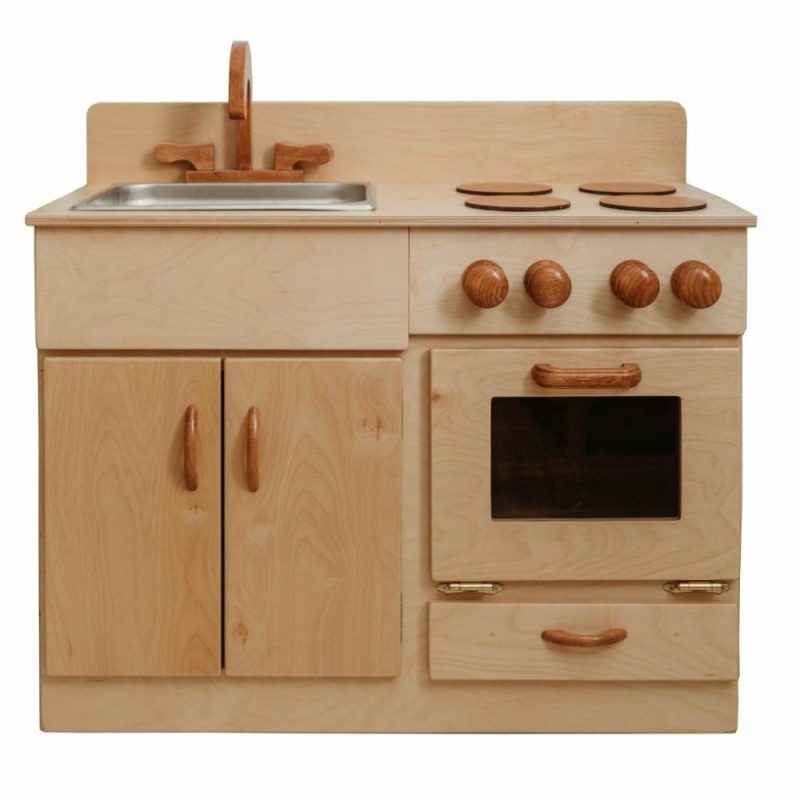 Waldorf Essentials | Classic Wooden Kitchen And Refrigerator Bundle Waldorf Essentials Waldorf Essentials