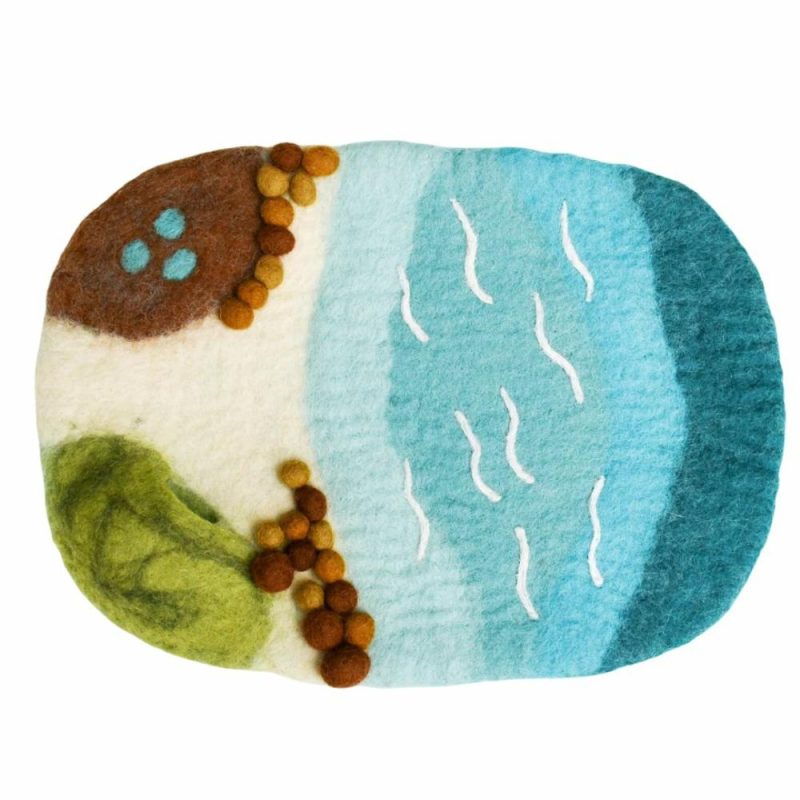 Waldorf Essentials | Felted Ocean And Shoreline Play Mat Waldorf Essentials Waldorf Essentials