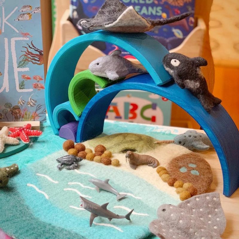 Waldorf Essentials | Felted Ocean And Shoreline Play Mat Waldorf Essentials Waldorf Essentials