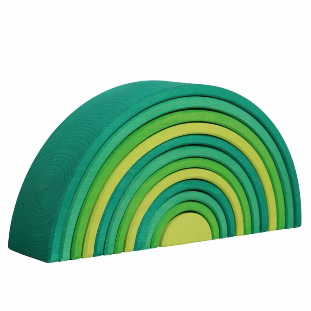 Waldorf Essentials | Forest Green Wooden Rainbow Tunnel Waldorf Essentials Waldorf Essentials