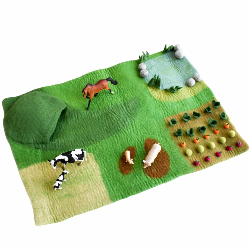 Waldorf Essentials | Large Felted Farm Play Mat Waldorf Essentials Waldorf Essentials