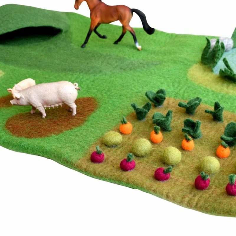 Waldorf Essentials | Large Felted Farm Play Mat Waldorf Essentials Waldorf Essentials