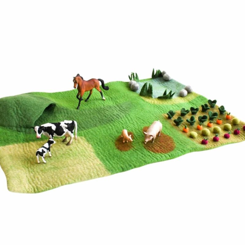 Waldorf Essentials | Large Felted Farm Play Mat Waldorf Essentials Waldorf Essentials