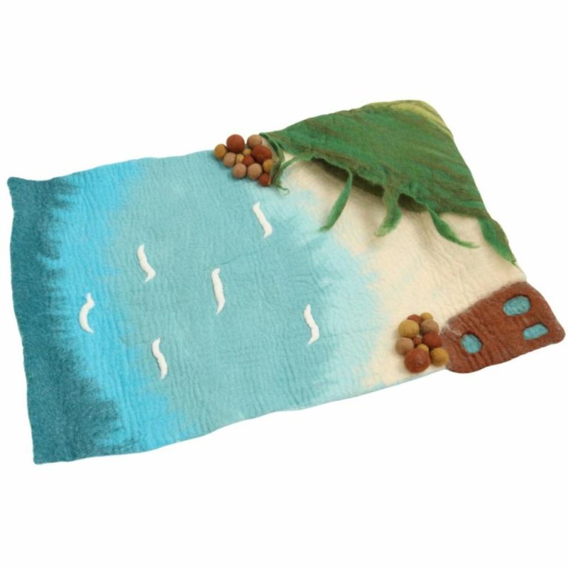 Waldorf Essentials | Large Felted Ocean And Shoreline Play Mat Waldorf Essentials Waldorf Essentials