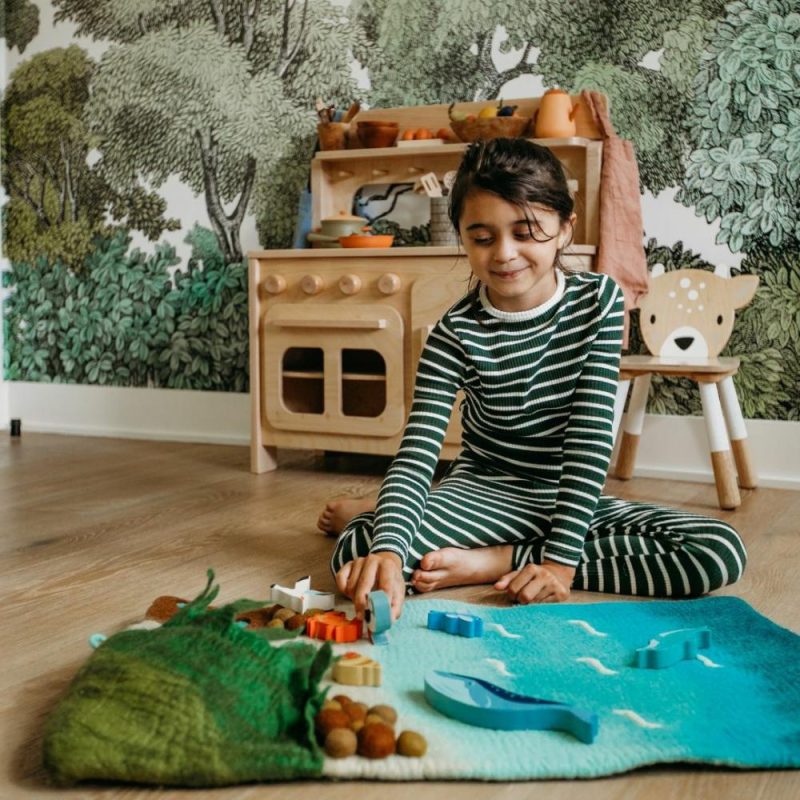 Waldorf Essentials | Large Felted Ocean And Shoreline Play Mat Waldorf Essentials Waldorf Essentials