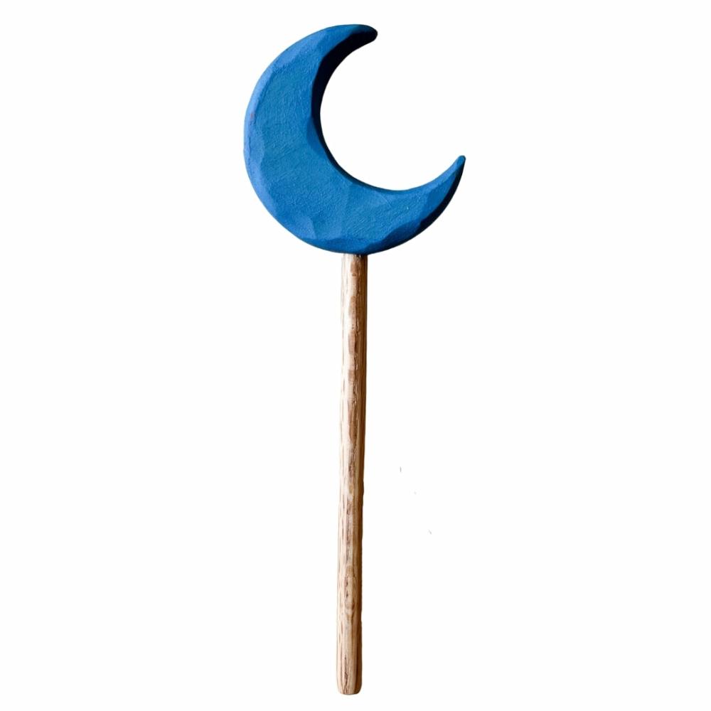 Waldorf Essentials | Light Blue Wooden Moon Wand Waldorf Essentials Waldorf Essentials