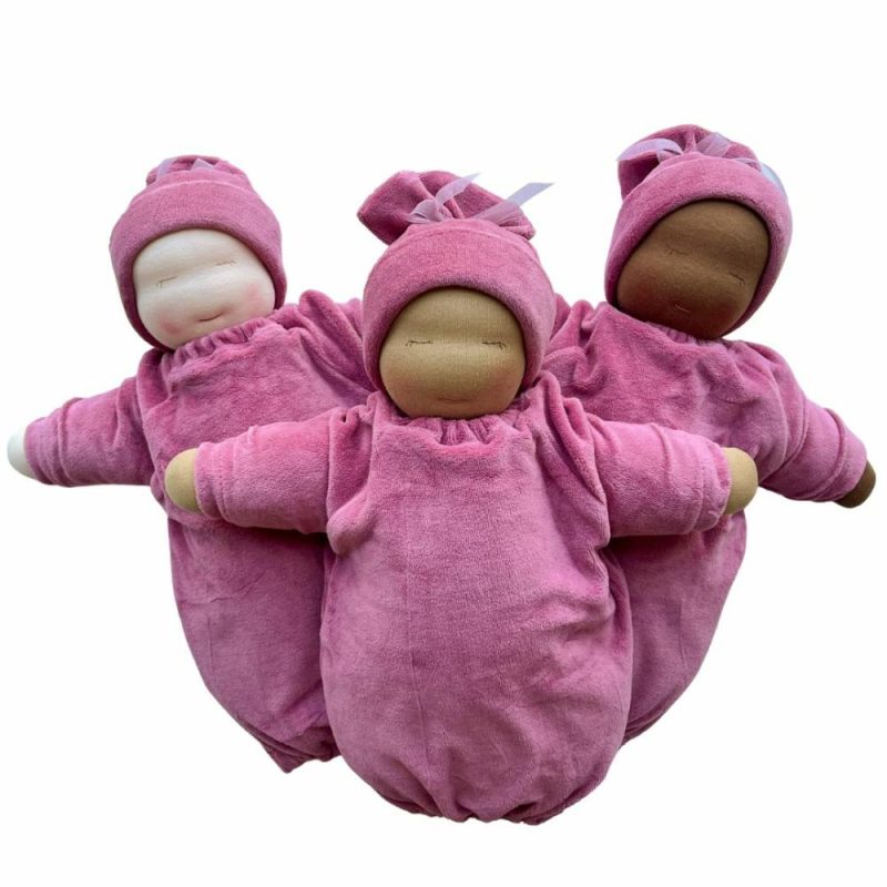 Waldorf Essentials | Little Heavy Baby Waldorf Doll – Rose Bunting With Medium Skin Tone Waldorf Essentials Waldorf Essentials