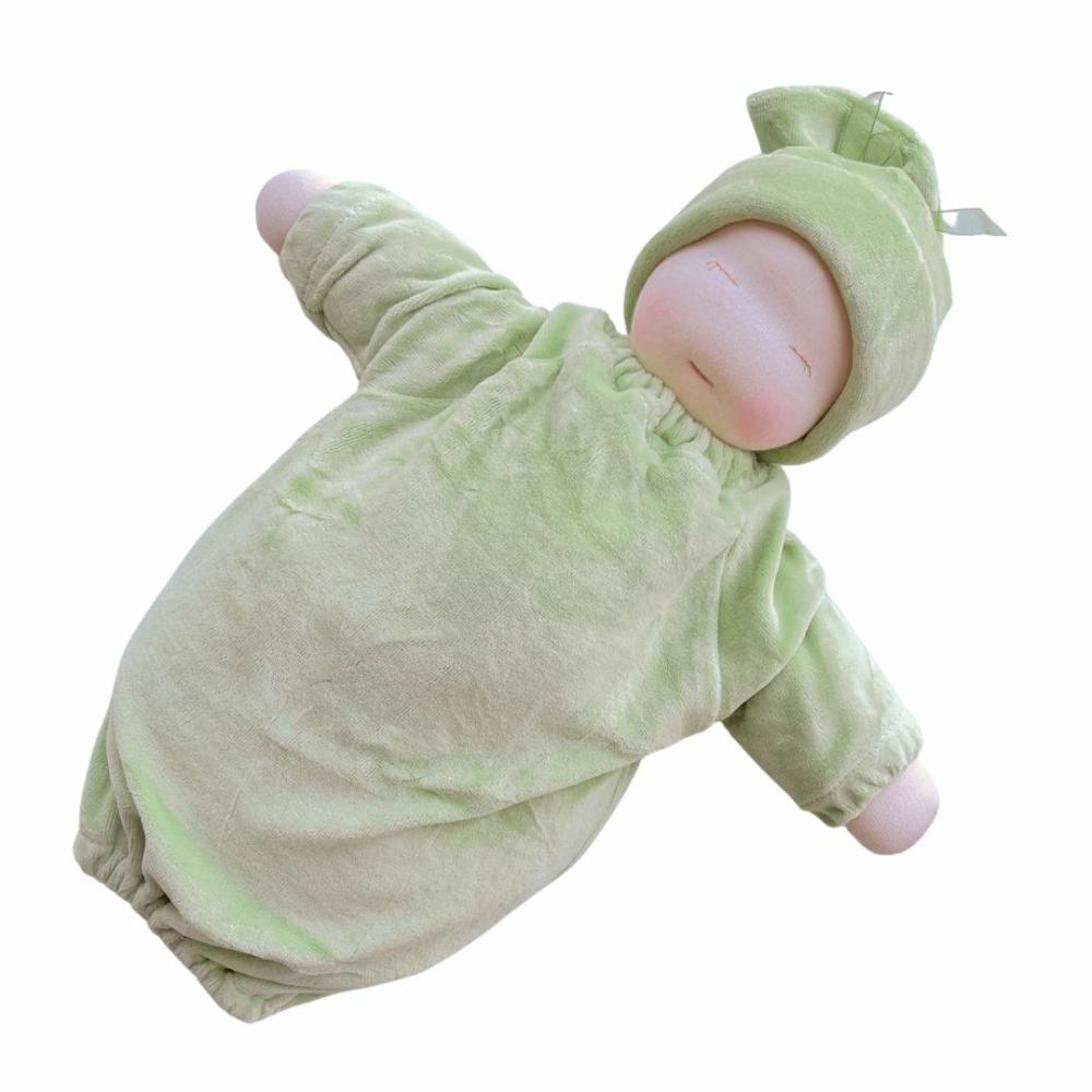 Waldorf Essentials | Little Heavy Baby Waldorf Doll – Sage Bunting With Light Skin Tone Waldorf Essentials Waldorf Essentials