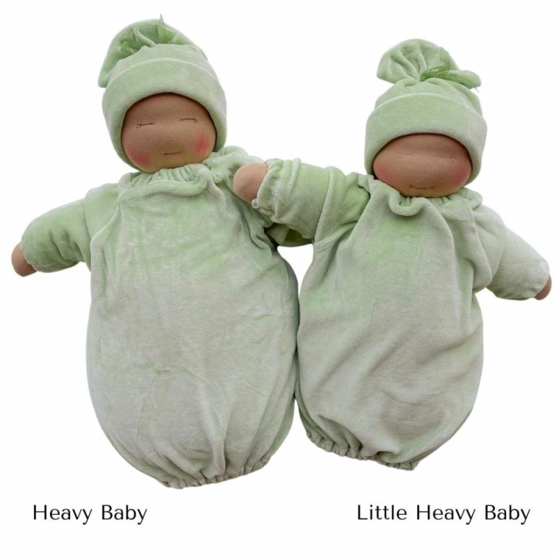 Waldorf Essentials | Little Heavy Baby Waldorf Doll – Sage Bunting With Light Skin Tone Waldorf Essentials Waldorf Essentials