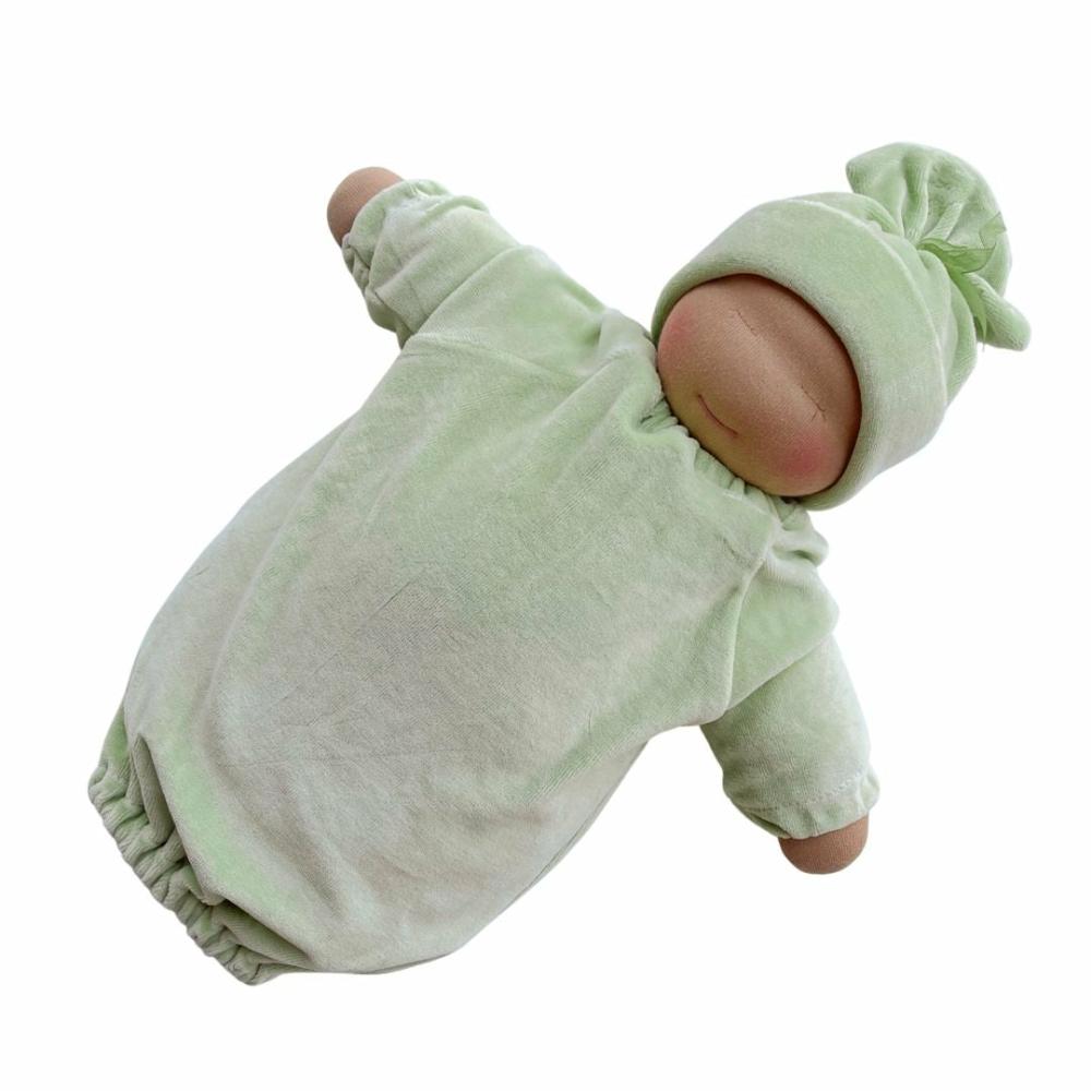 Waldorf Essentials | Little Heavy Baby Waldorf Doll – Sage Bunting With Medium Skin Tone Waldorf Essentials Waldorf Essentials