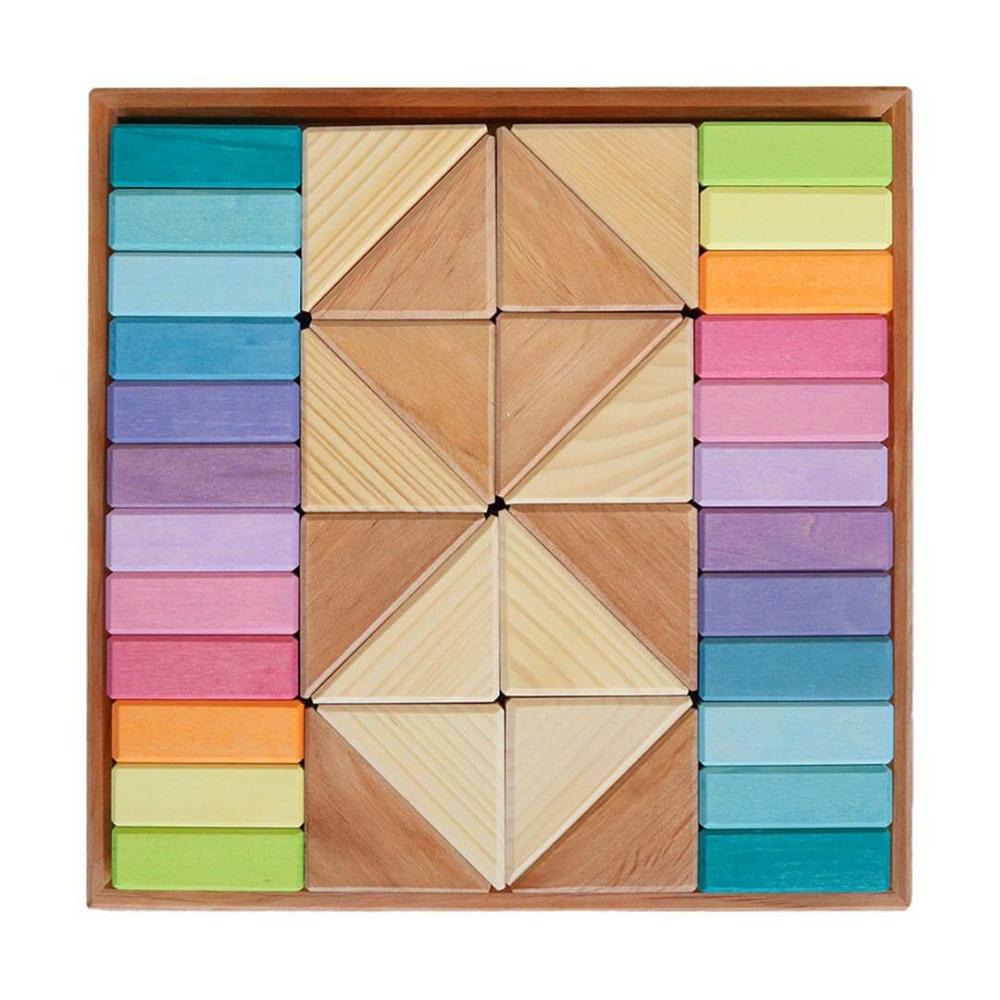 Waldorf Essentials | Pastel Duo Wooden Block Set Waldorf Essentials Waldorf Essentials