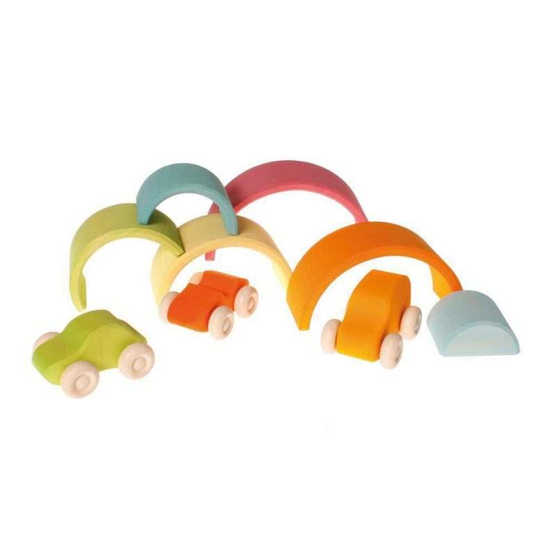 Waldorf Essentials | Pastel Wooden Rainbow Tunnel – 6 Pieces Waldorf Essentials Waldorf Essentials