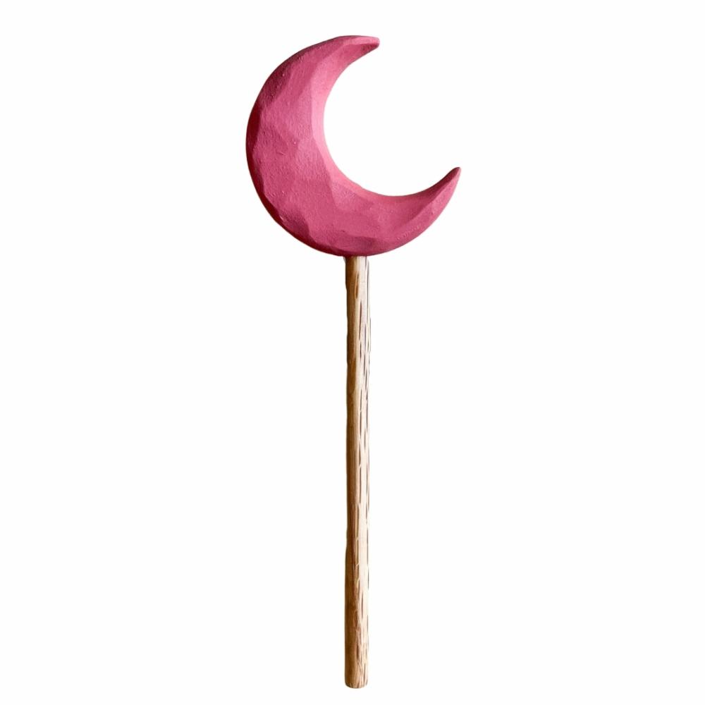 Waldorf Essentials | Pink Wooden Moon Wand Waldorf Essentials Waldorf Essentials