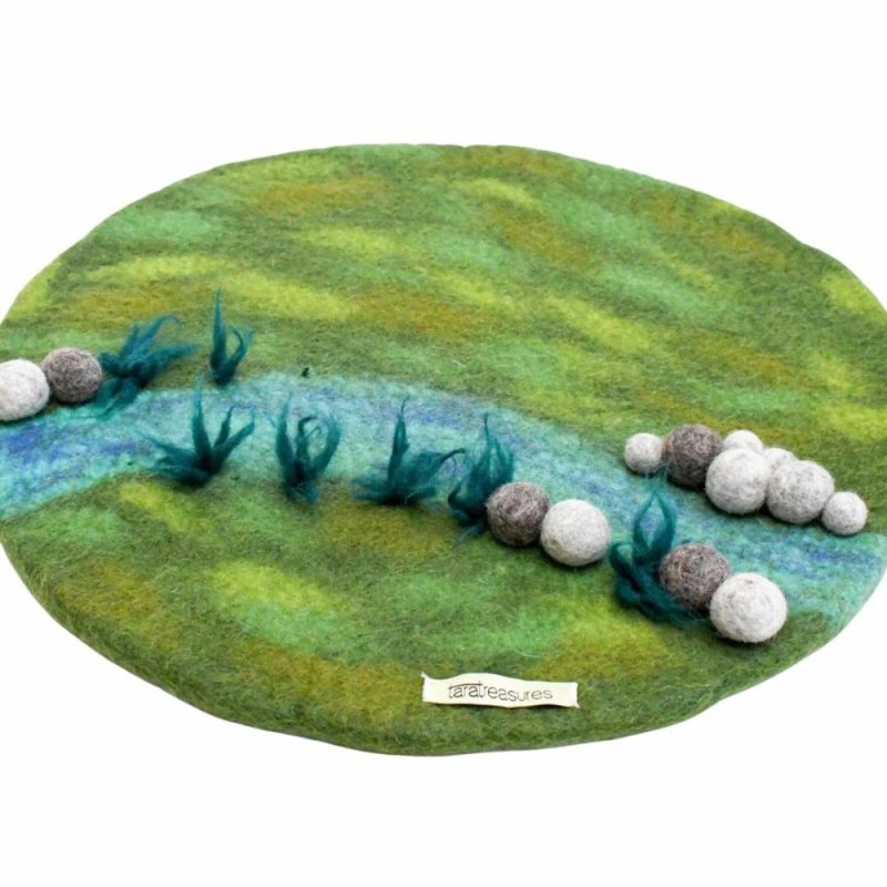 Waldorf Essentials | Round Felted River Play Mat Waldorf Essentials Waldorf Essentials