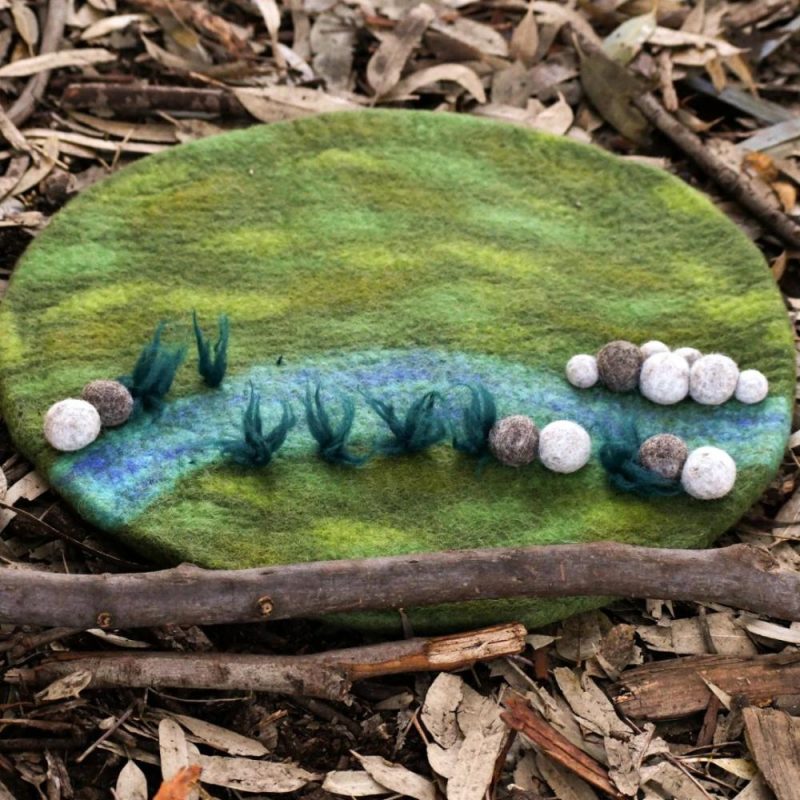 Waldorf Essentials | Round Felted River Play Mat Waldorf Essentials Waldorf Essentials