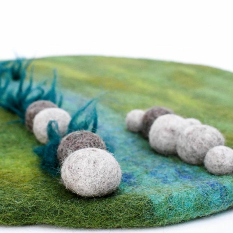 Waldorf Essentials | Round Felted River Play Mat Waldorf Essentials Waldorf Essentials