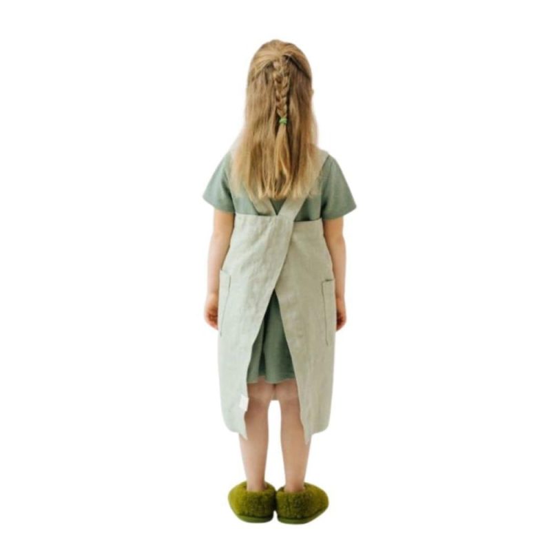 Waldorf Essentials | Sage Linen Pinafore Apron (Child And Adult Sizes) Waldorf Essentials Adult