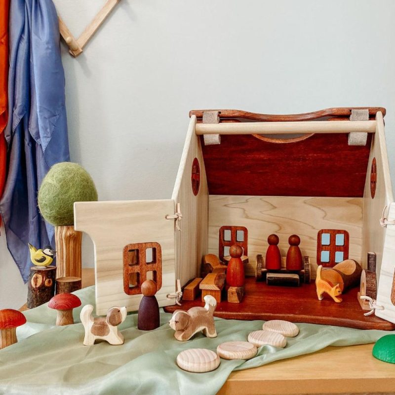 Waldorf Essentials | Thimbleberry Cottage – Classic Wooden Dollhouse Waldorf Essentials Waldorf Essentials