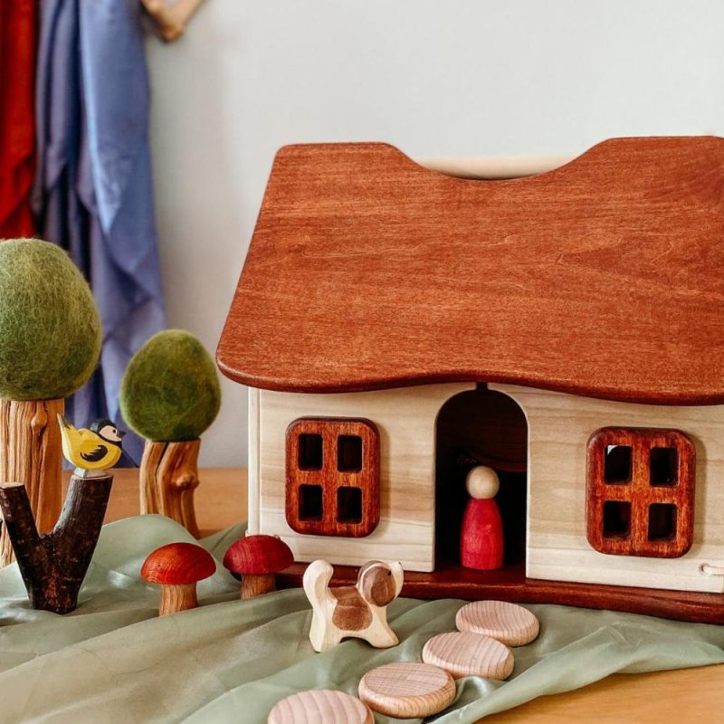 Waldorf Essentials | Thimbleberry Cottage – Classic Wooden Dollhouse Waldorf Essentials Waldorf Essentials