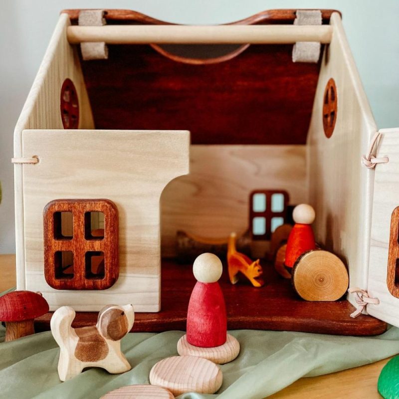 Waldorf Essentials | Thimbleberry Cottage – Classic Wooden Dollhouse Waldorf Essentials Waldorf Essentials