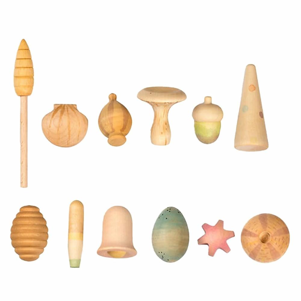 Waldorf Essentials | Wonders: A Collection Of 12 Wooden Plant-Inspired Play Pieces Waldorf Essentials Waldorf Essentials