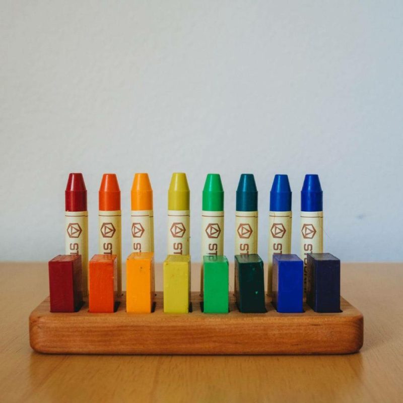 Waldorf Essentials | Wooden Crayon Holder – 8 Sticks And 8 Blocks Waldorf Essentials Waldorf Essentials