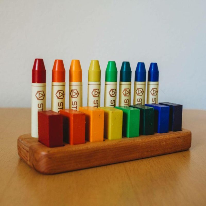 Waldorf Essentials | Wooden Crayon Holder – 8 Sticks And 8 Blocks Waldorf Essentials Waldorf Essentials