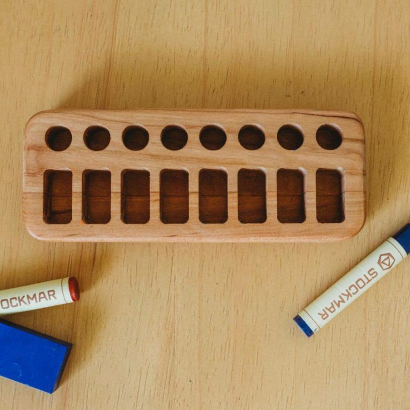 Waldorf Essentials | Wooden Crayon Holder – 8 Sticks And 8 Blocks Waldorf Essentials Waldorf Essentials