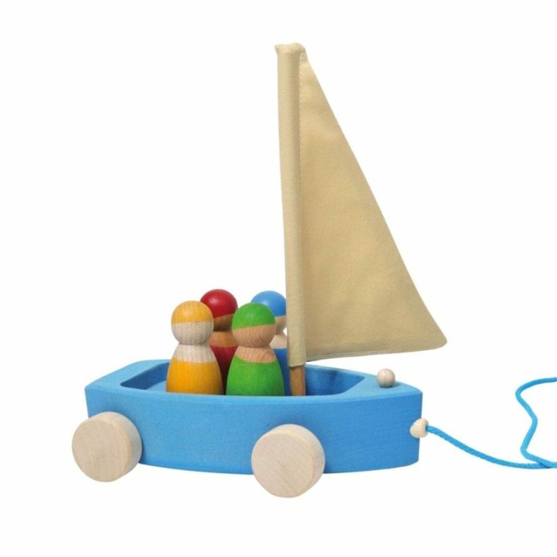 Waldorf Essentials | Wooden Land Yacht And Four Peg Friends Waldorf Essentials Waldorf Essentials