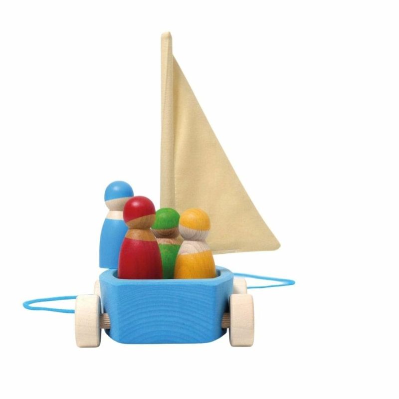 Waldorf Essentials | Wooden Land Yacht And Four Peg Friends Waldorf Essentials Waldorf Essentials