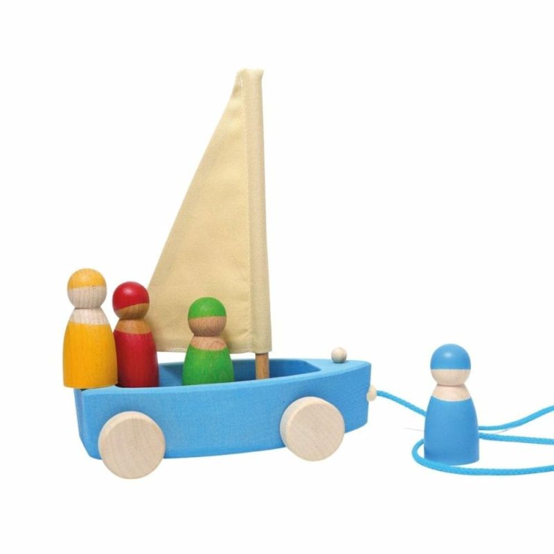 Waldorf Essentials | Wooden Land Yacht And Four Peg Friends Waldorf Essentials Waldorf Essentials