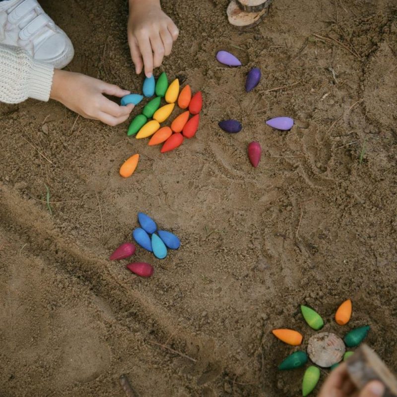 Waldorf Essentials | Wooden Mandala Set – Rainbow Snowflakes Waldorf Essentials Waldorf Essentials