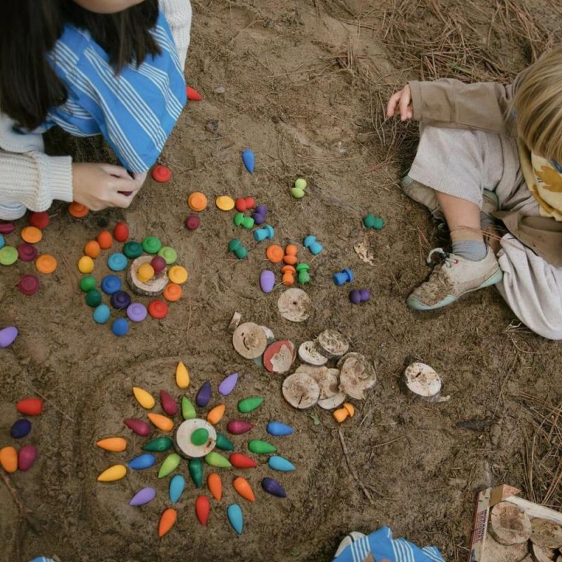 Waldorf Essentials | Wooden Mandala Set – Rainbow Snowflakes Waldorf Essentials Waldorf Essentials