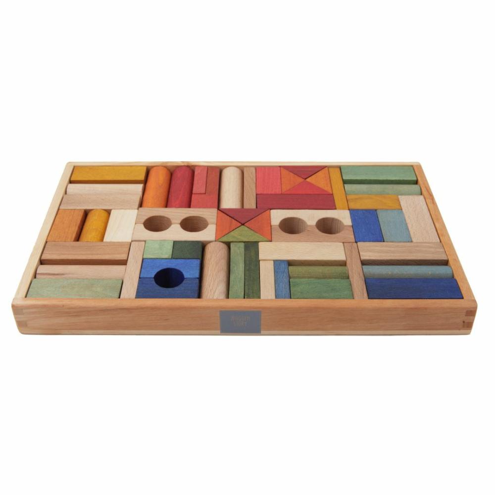 Waldorf Essentials | Wooden Rainbow Blocks With Storage Tray – 54 Pieces Waldorf Essentials Waldorf Essentials