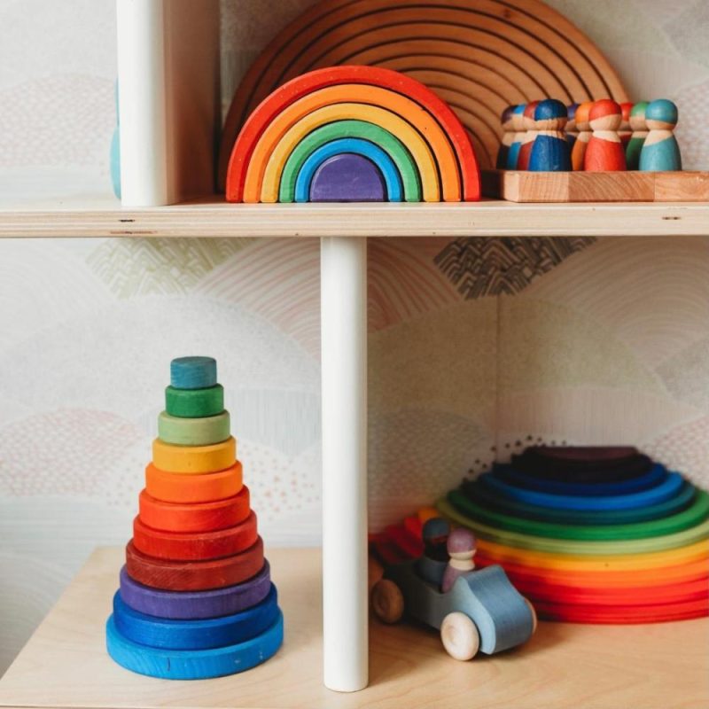 Waldorf Essentials | Wooden Rainbow Tunnel – 6 Piece Waldorf Essentials Waldorf Essentials