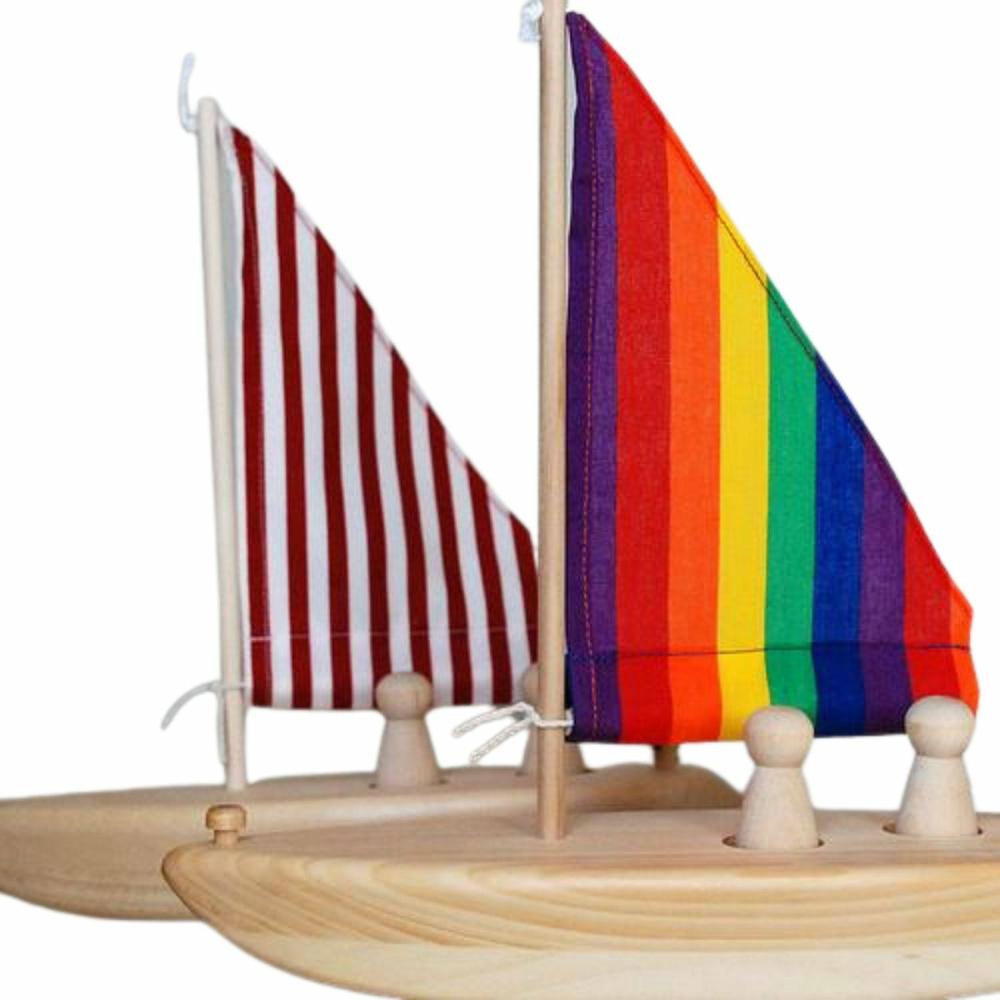 Waldorf Essentials | Wooden Toy Sailboat Waldorf Essentials Rainbow