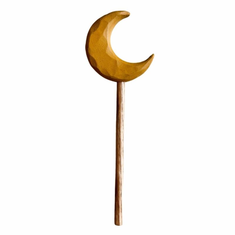 Waldorf Essentials | Yellow Wooden Moon Wand Waldorf Essentials Waldorf Essentials