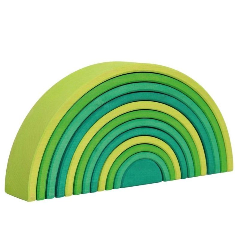 Blocks & Building | Meadow Green Wooden Rainbow Tunnel Blocks & Building Blocks & Building