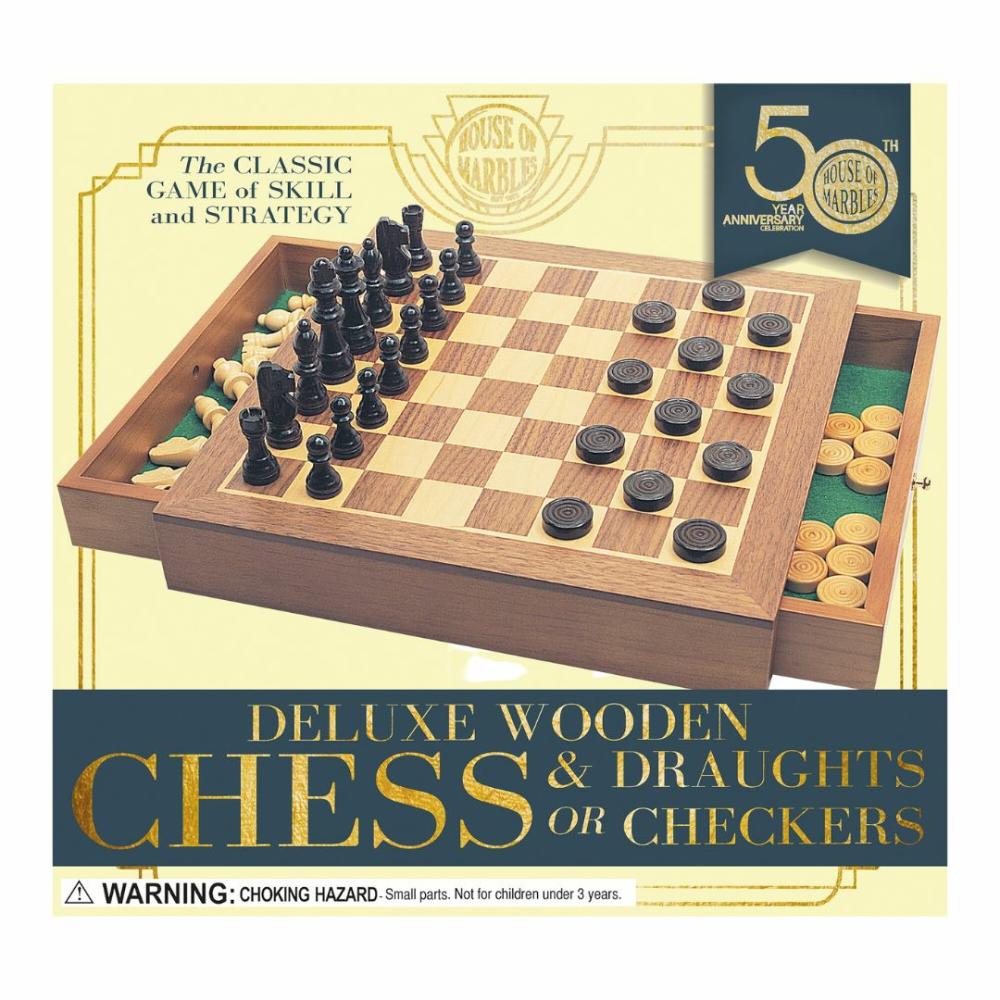 Games & Puzzles | Wooden Chess And Checkers Set Games & Puzzles Games & Puzzles