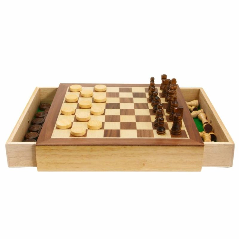 Games & Puzzles | Wooden Chess And Checkers Set Games & Puzzles Games & Puzzles