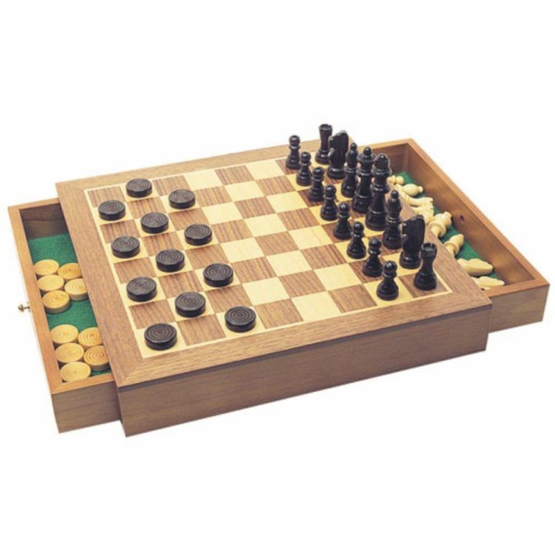 Games & Puzzles | Wooden Chess And Checkers Set Games & Puzzles Games & Puzzles