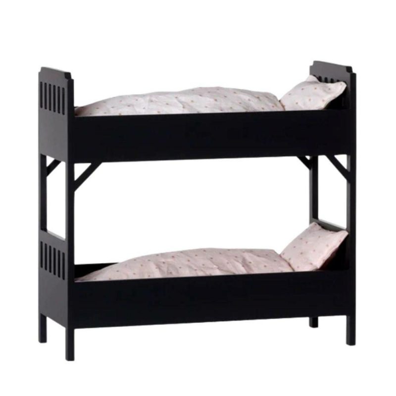 Dolls & Dollhouses | Modern Black Bunkbed With Two Bunnies Dolls & Dollhouses Dolls & Dollhouses