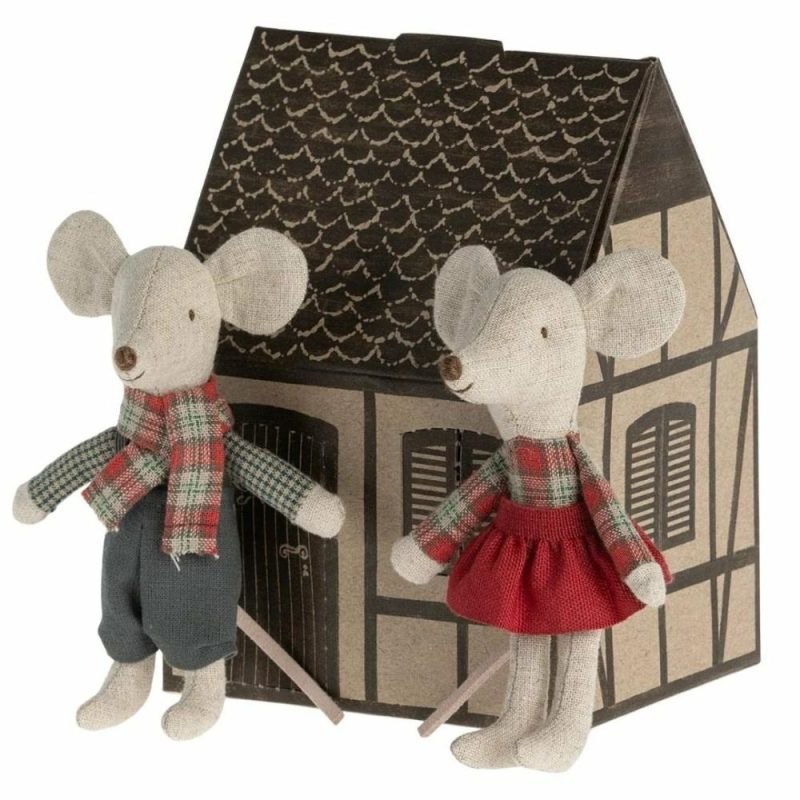 Dolls & Dollhouses | Twin Winter Mice In A Paper House Dolls & Dollhouses Dolls & Dollhouses